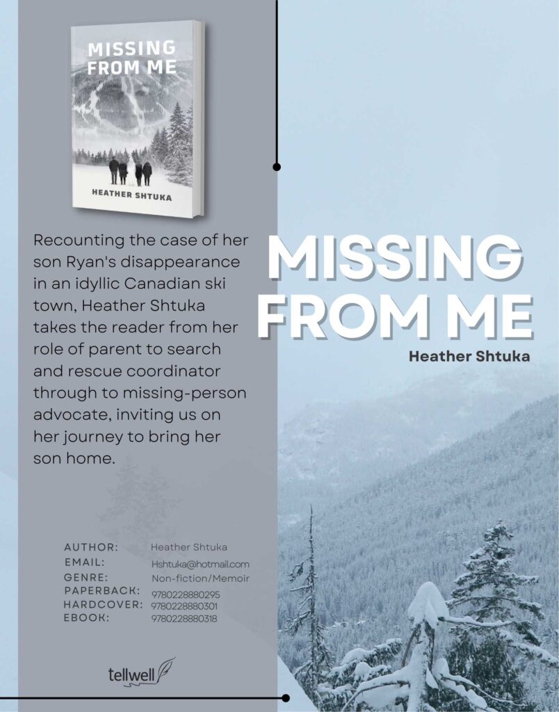 Missing From Me by Author Heather Shtuka a book the search for ryan shtuka